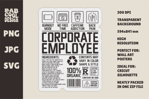 Corporate Employee Office Worker Poster - Graphics for Crafts
