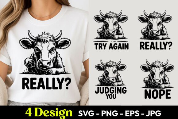 Cow Judging You Funny SVG PNG – A Versatile Graphic Design Asset