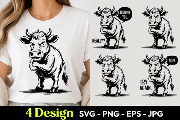Cow Really Funny SVG PNG Graphics Freebie