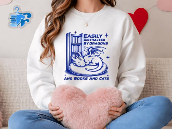 Dragon Book Cat Lover Funny SVG for Blog and T-Shirt Graphics