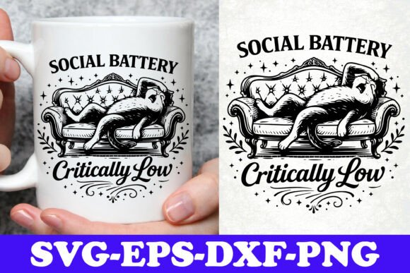 Social Battery Critically Low Funny SVG for Crafting